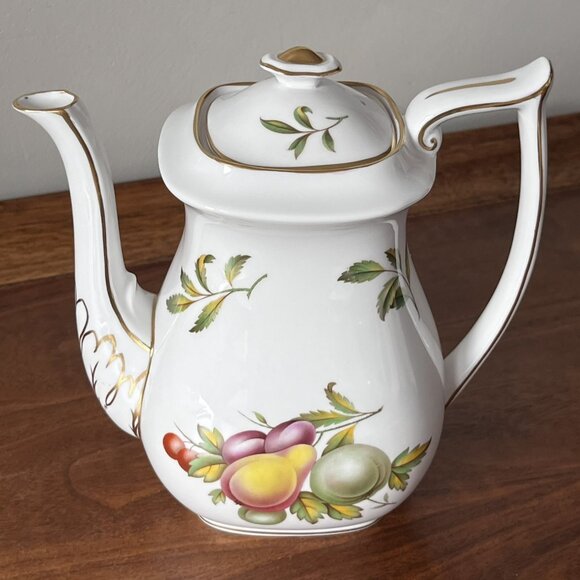 Spode REPRODUCTION Blenheim Coffee Pot Bone China England 1815 Pattern Pears - Picture 3 of 14